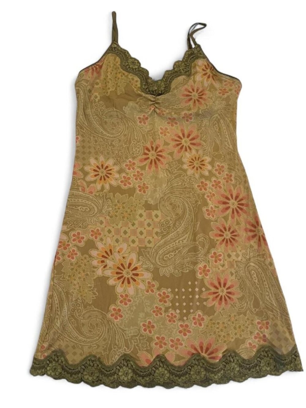 vintage victoria's secret green floral slip dress